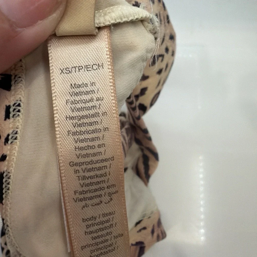 Skims Fits Everybody Triangle Bralette - Sienna Jaguar Print  NEW XS Black Brown - Picture 6 of 6